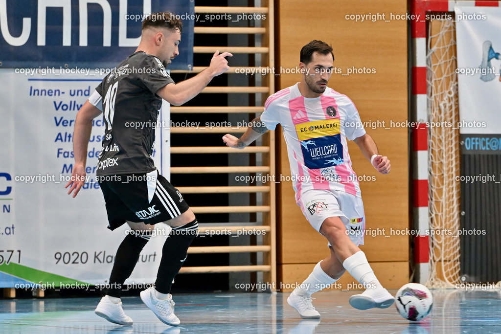 Carinthia Flamengo Futsal Club vs. FC Ljuti Krajisnici | #10 Kenan Salo FC Ljuti Krajisnici, #70 Yosifov Svetlozar Angelov Carinthia Flamengo, Carinthia Flamengo Futsal Club vs. FC Ljuti Krajisnici, Carinthia Flamengo Fusal Club vs. FC Ljuti Krajisnici am 12.10.2025 in Klagenfurt (Ballspielhalle Viktring), Austria, (Photo by Bernd Stefan)