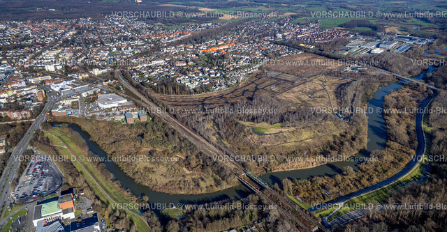 Luenen230203957 | Luftbild, Victoria-Halde, Naturschutzgebiet Lippeaue, Fluss Lippe, Lünen, Ruhrgebiet, Nordrhein-Westfalen, Deutschland