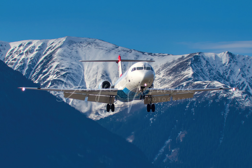 Fokker 100 | Fokker 100 der Tyrolean im Anflug auf Innsbruck