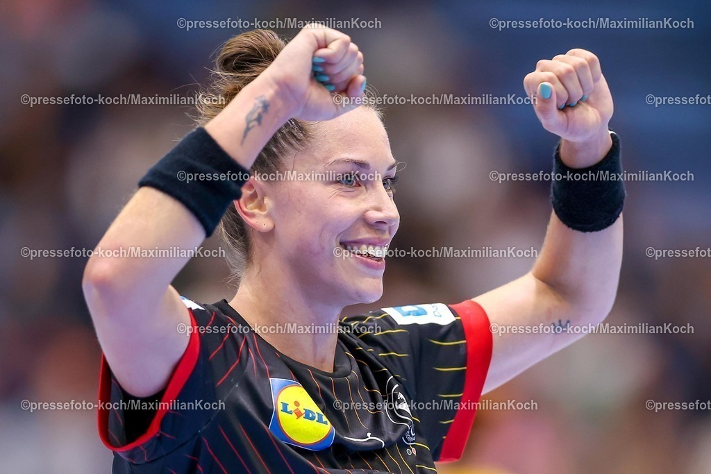 DHB16102501147 | 16.10.2025, Handball, EHF Frauen Länderpiel, EM Qualifikation 2026, Deutschland - Nordmazedonien, Schwalbe-Arena in Gummersbach:  Emily VOGEL (GER #20) 