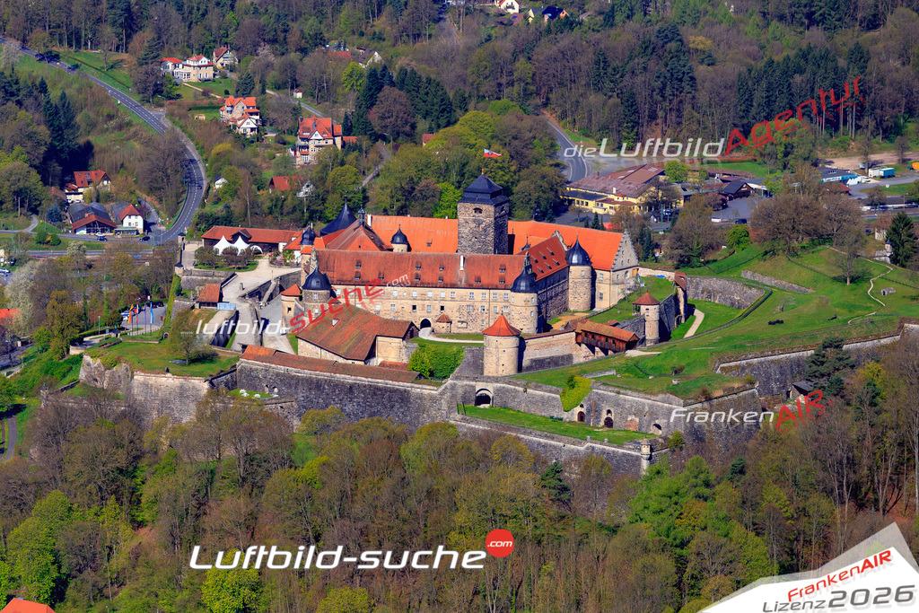 Die Luftaufnahme Festung-rosenberg - Kronach wurde 2017 mittels Flugzeug (keine Drohne) erstellt. Perfekte Schärfe und Druck- Auflösung- Garantiert!