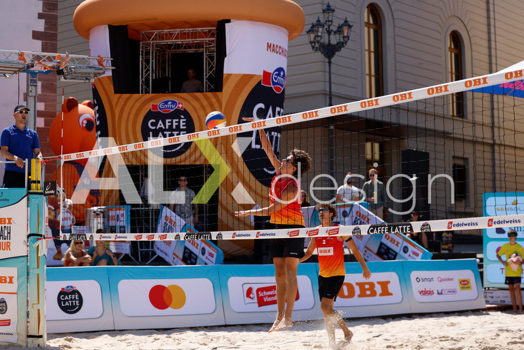 Obi BeachTour 2026 - Basel | BASEL, SWITZERLAND - JULY 18: DANIEL ALLEMANN (SUI) during the Obi BeachTour 2026 match between ALLEMANN / LEFFLER (SUI) and MASSEREY / SCHNEGG (SUI) at Barfüsserplatz on July 18, 2026 in Basel, Switzerland. - Realisiert mit Pictrs.com