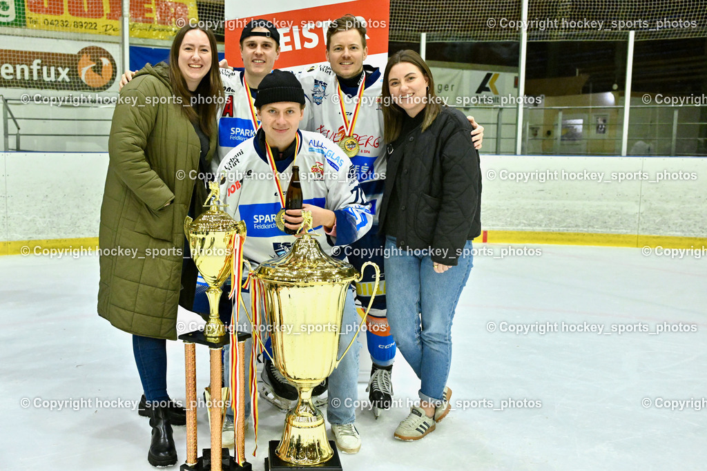 ESC Sparkasse Steindorf Meister 2025/26 | Julia Puntigam soziale Medien ESC Steindorf, #72 Hobitsch Samuel ESC Steindorf, #46 Maurer Julian ESC Steindorf, #92 Ratz Patrick ESC Steindorf, ESC Sparkasse Steindorf Meister 2025/26, ESC Sparkasse Steindorf Meister 2025/26 am 08.03.2026 in Althofen (Stadthalle Althofen), Austria, (Photo by Bernd Stefan)