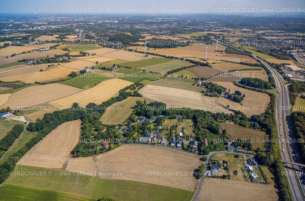 Witten220809192 | Luftbild, Vöckenberg in Stockum, Autobahn A44, Annen, Witten, Ruhrgebiet, Nordrhein-Westfalen, Deutschland