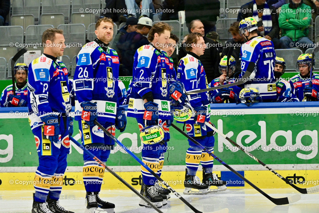 EC IDM Wärmepumpen VSV vs. Pioneers Vorarlberg | Starting six EC VSV, #72 John Hughes EC VSV, #26 Guus van Nes EC VSV, #22 Nikita Scherbak EC VSV, #13 Adam Helewka EC VSV, #77 Philipp Lindner EC VSV, EC IDM Wärmepumpen VSV vs. Pioneers Vorarlberg, EC IDM WÄRMEPUMPEN VSV vs. Pioneers Vorarlberg am 03.10.2025 in Villach (Stadthalle Villach), Austria, (Photo by Bernd Stefan)