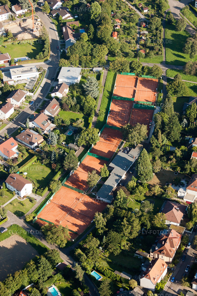 Luftbild: TC Rüppurr 1929 eV im Ortsteil Rüppurr in Karlsruhe im Bundesland Baden-Württemberg in Deutschland. Foto: IMG_32369.jpg vom 21.08.2010 durch Werner Riehm/FLY-FOTO.de