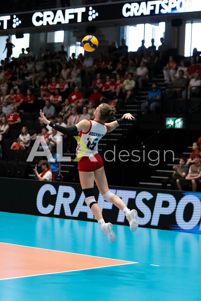 Austria v Switzerland - CEV European League Women | KRIENS, SWITZERLAND - JUNE 14: MARIE KRISTIN BRUCKNER of Austria during the CEV European League match between Austria and Switzerland at Pilatus Arena on June 14, 2026 in Kriens, Switzerland. - Realisiert mit Pictrs.com