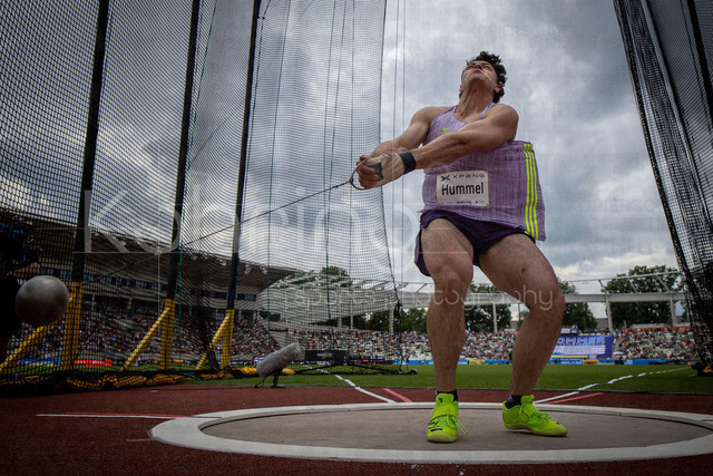 Golden Oval; Dresden, 31.05.2026 | DRESDEN , GERMANY - MAY 31:  Merlin Hummel (GER / Germany) competes in the hammer throw during the Golden Oval Continental Tour Silver meeting on May 31, 2026 at Heinz-Steyer-Stadion in Dresden, Saxony, Germany.