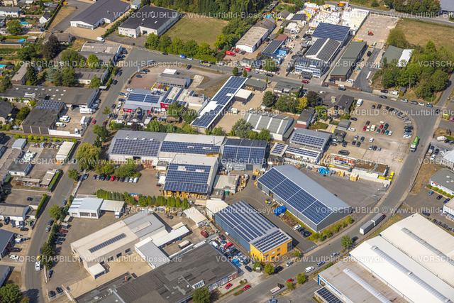 Hamm220809670Heessen | Luftbild, Gewerbegebiet Auf dem Knuf, Solaranlagen auf Industriedächern, Heessen, Hamm, Ruhrgebiet, Nordrhein-Westfalen, Deutschland