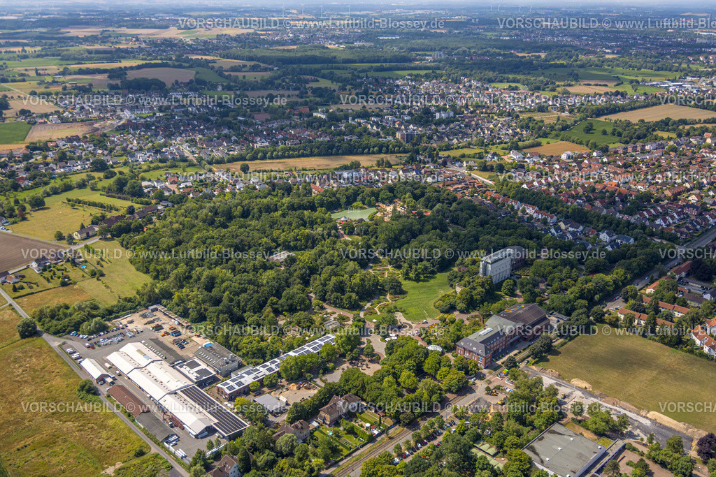 Hamm250702318Uentrop | Luftbild, Haupteingang Eingangsbereich Maximilianpark, Freiherr-vom-Stein-Gymnasium Sportplatz Werner-Figgen-Weg mit Baustelle, Uentrop, Hamm, Ruhrgebiet, Nordrhein-Westfalen, Deutschland