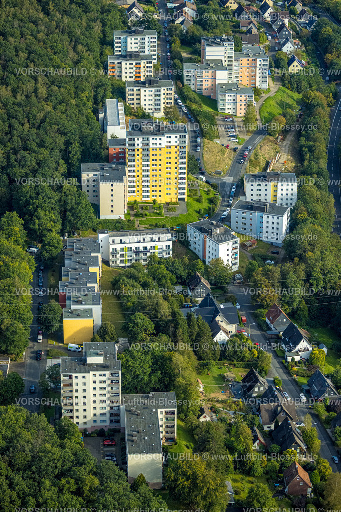 Siegen230912060 | Luftbild, HochhausSiedlung Wohnpark Wildrosenallee, Langenholdinghausen, Siegen, Siegerland, Nordrhein-Westfalen, Deutschland