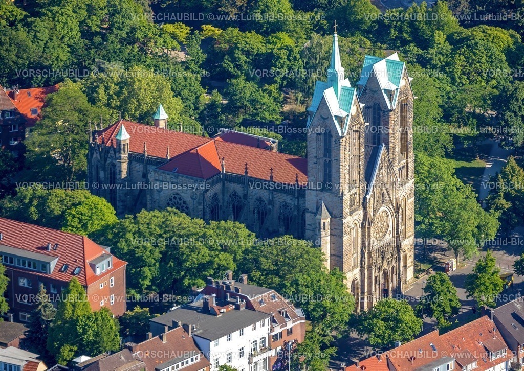 Muenster200513687-topaz | Luftbild, kath. Kirche St. Joseph, Münster, Münsterland, Nordrhein-Westfalen, Deutschland