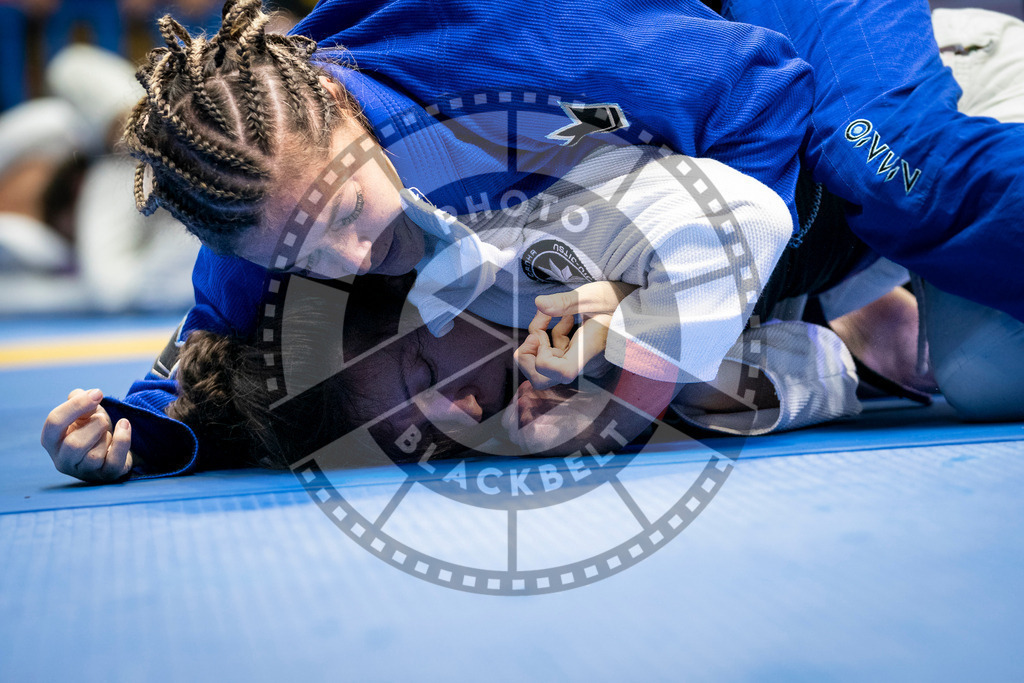20240125PBB01291 | Fighters compete during the sixth day of the Brazilian Jiu-jitsu European Championship of the IBJJF in Paris, France, on January 25, 2024.
