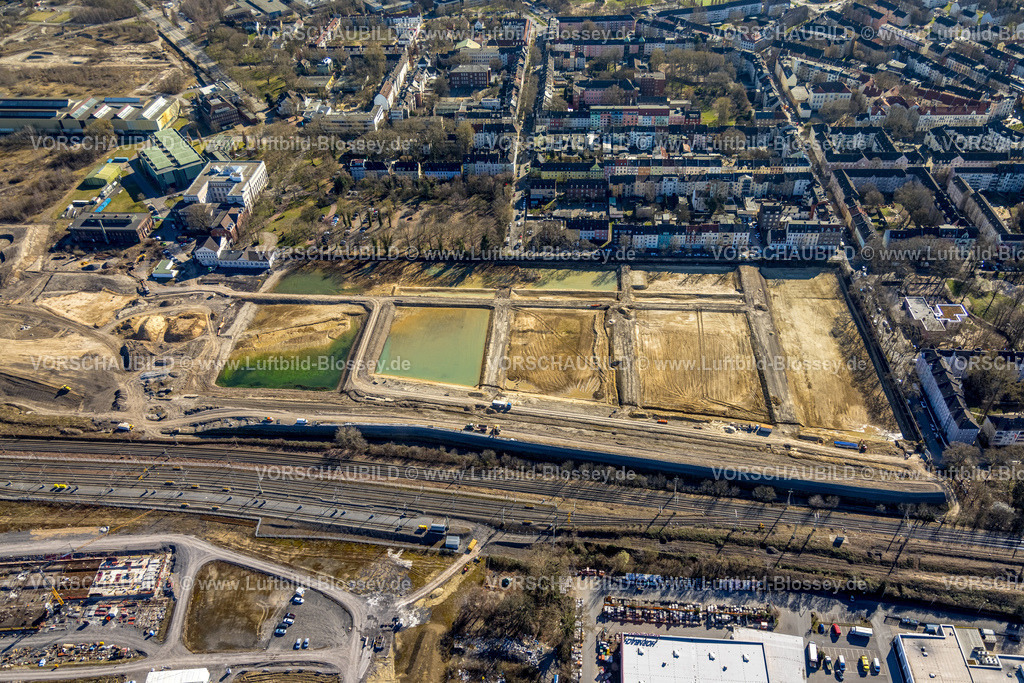 Dortmund250300162 | Luftbild, Karlsquartier am Westfalenhütte Gewerbegebiet, Wohnen am Park, Borsigplatz, Dortmund, Ruhrgebiet, Nordrhein-Westfalen, Deutschland