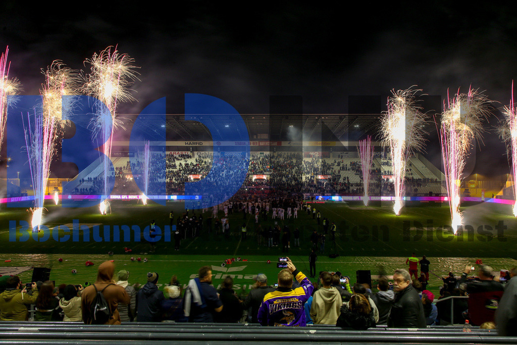  14.10.2023 - 
 | Sebastian Sendlak / Bochumer Nachrichtendienst (BOND) - GFL-Bowl 2023: Schwaebisch Hall Unicorns vs. Potsdam Royals - Realisiert mit Pictrs.com