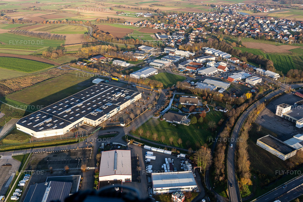 Luftbild: Industriegebiet Sand, Orsay im Ortsteil Sand in Willstätt im Bundesland Baden-Württemberg in Deutschland. Foto: IMG_119992.jpg vom 30.11.2019 durch Werner Riehm/FLY-FOTO.de