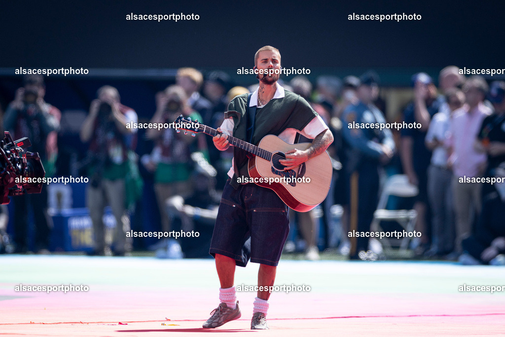 FOOTBALL : Argentine vs Espagne – Finale de la Coupe du Monde FIFA 2026. New York New Jersey Stadium, East Rutherford, New Jersey, États-Unis. 19/07/2026. | Justin Bieber a assisté à la finale de la Coupe du Monde de la FIFA 2026 entre l'Argentine et l'Espagne au New York New Jersey Stadium, à East Rutherford (New Jersey), le 19 juillet 2026, aux États-Unis.
