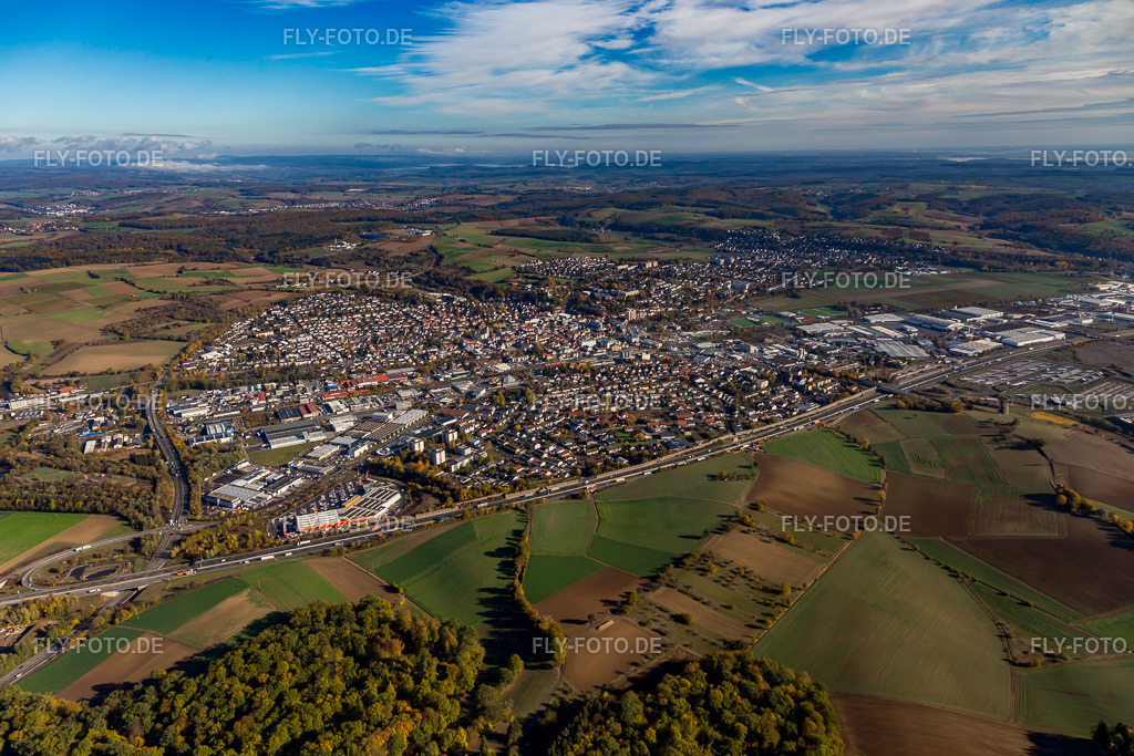 hinter der A6 | Luftbild: hinter der A6 in Sinsheim im Bundesland Baden-Württemberg in Deutschland. Foto: IMG_112246.jpg vom 02.11.2018 durch Werner Riehm/FLY-FOTO.de - Realisiert mit Pictrs.com