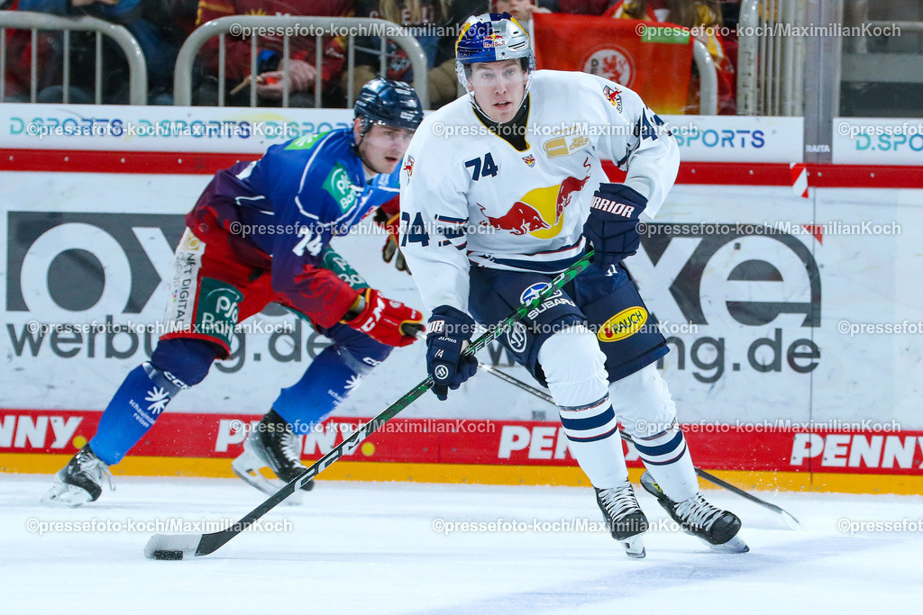 DueDEL17022401011 | 17.02.2024, Düsseldorf, Eishockey, Penny DEL, 45. Spieltag, PSD-BANK Dome, Düsseldorfer EG - EHC Red Bull München: Les Lancaster (EHC Red Bull München)