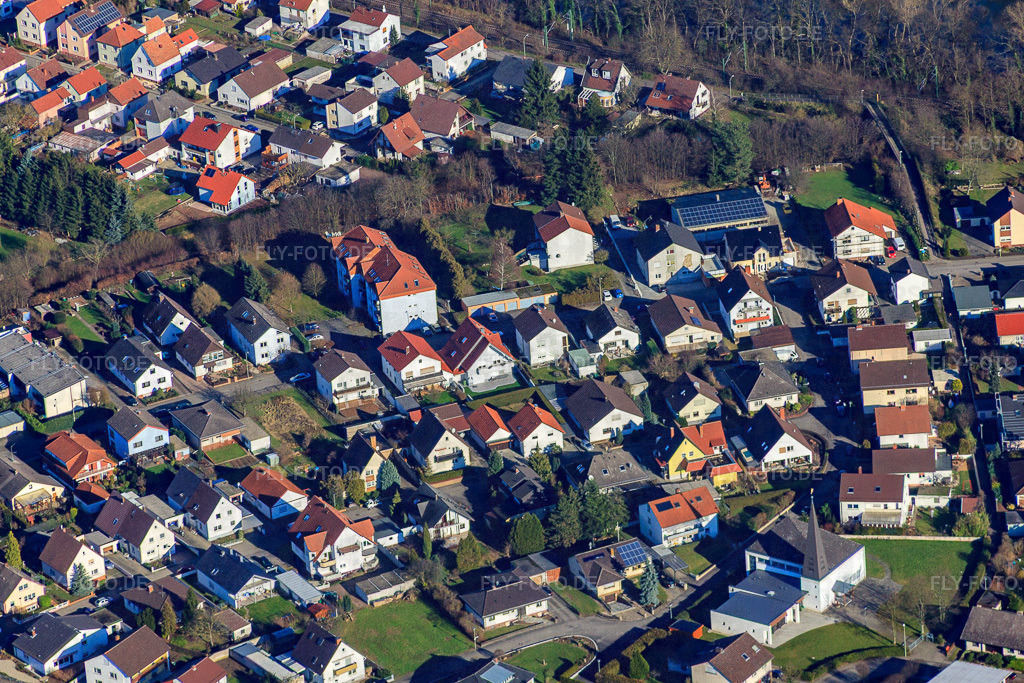 Berliner Straße | Luftbild: Berliner Straße in Lingenfeld im Bundesland Rheinland-Pfalz in Deutschland. Foto: IMG_36770.jpg vom 16.01.2011 durch Werner Riehm/FLY-FOTO.de - Realisiert mit Pictrs.com