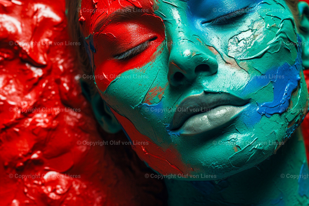 Gesicht in RGB Farben | sinnliches Frauengesicht farbenfroh