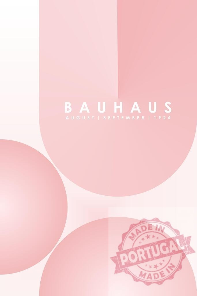 Bauhaus exhibition poster from August September 1924 | Bauhaus inspired poster combining minimalist geometric shapes and text in pink - Realisiert mit Pictrs.com