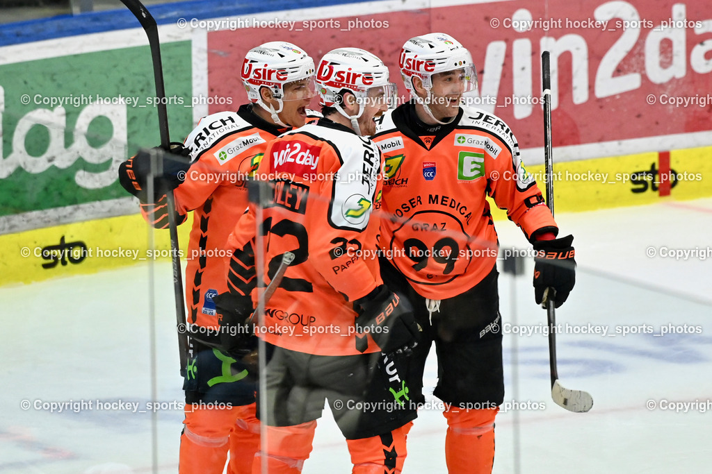 EC IDM WÄRMEPUMPEN VSV vs. MOSER MEDICAL GRAZ99ERS | Jubel Graz 99ers, #22 Kevin Conley Graz 99ers, EC IDM WÄRMEPUMPEN VSV vs. MOSER MEDICAL GRAZ99ERS, EC IDM WÄRMEPUMPEN VSV vs. MOSER MEDICAL GRAZ99ERS am 12.03.2026 in Villach (Stadthalle Villach), Austria, (Photo by Bernd Stefan)
