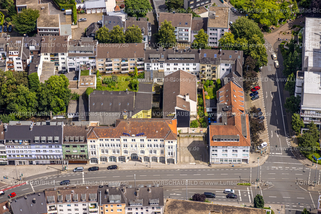 Muelheim240703157 | Luftbild, Areal um das ehemalige Hotel Handelshof, Friedrichstraße und Teinerstraße, geplante Bebauung, Altstadt I, Mülheim an der Ruhr, Ruhrgebiet, Nordrhein-Westfalen, Deutschland