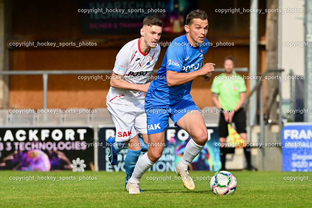 SAK Klagenfurt vs. SVG Bleiburg | #99 Al Mahic SVG Bleiburg, #14 Luka Gajic SAK, SAK Klagenfurt vs. SVG Bleiburg, SAK Klagenfurt vs. SVG Bleiburg am 11.05.2024 in Klagenfurt (Sportpark Welzenegg), Austria, (Photo by Bernd Stefan)