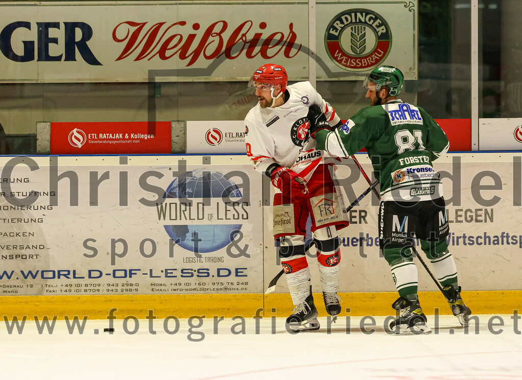 2023-10-20_113_TSV_Erding_gegen_EHC_Klostersee | Erding, Deutschland, 20.10.2023:.Eishockey, Bayernliga Vorrunde 2023 / 2024, 2. Spieltag, TSV Erding gegen EHC Klostersee, Endergebnis: 7:2..Maximilian Forster (Erding Gladiators, #81)..Foto: Christian Riedel / fotografie-riedel.net