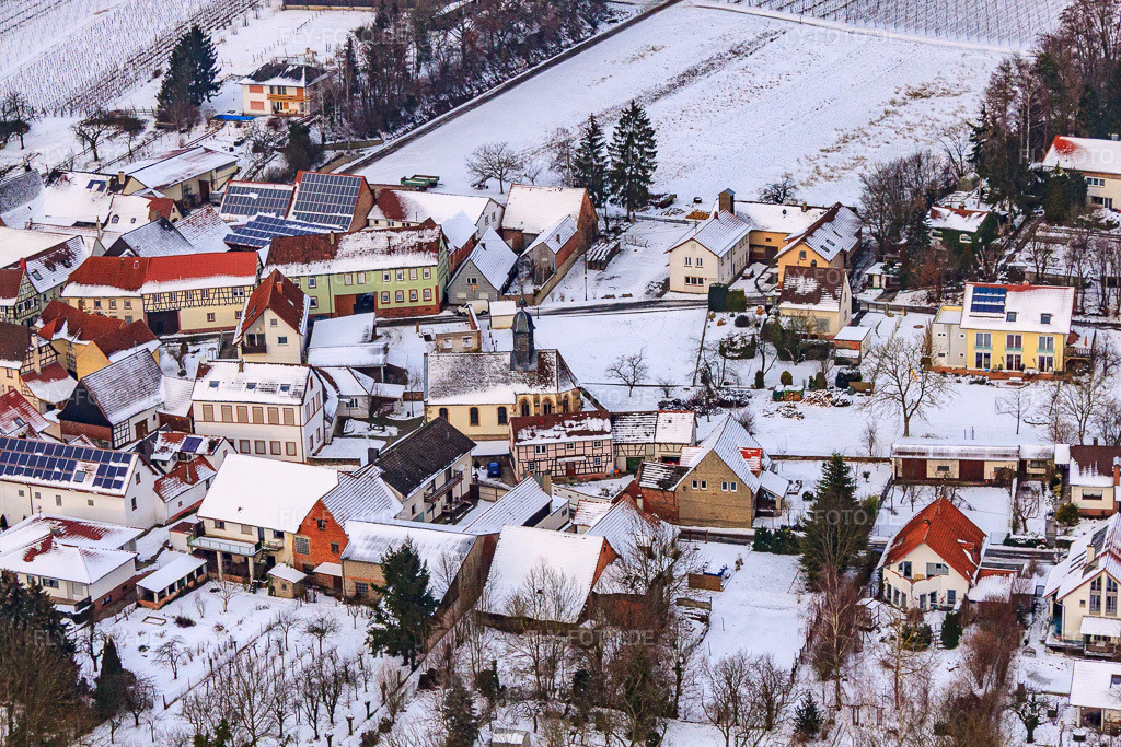 Luftbild: Haingasse bei Schnee in Dierbach im Bundesland Rheinland-Pfalz in Deutschland. Foto: IMG_23677.jpg vom 16.01.2010 durch Werner Riehm/FLY-FOTO.de