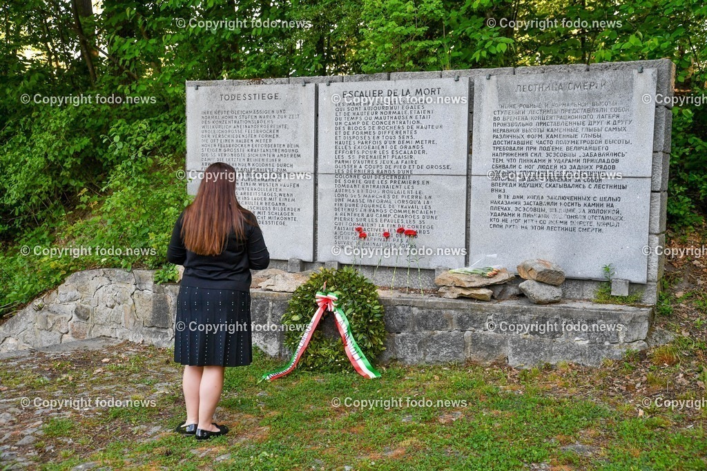 Internationale Gedenk- und Befreiungsfeier Gedenkstaette Mauthausen 2022_ 15.05.2022-7 | 15.05.2022, Mauthausen, AUT, Internationale Gedenk- und Befreiungsfeier Gedenkstaette Mauthausen 2022, im Bild Mahnmal am Steinbruch// International Liberation Ceremony 2022, Mauthausen CC Memorial 2022/05/15