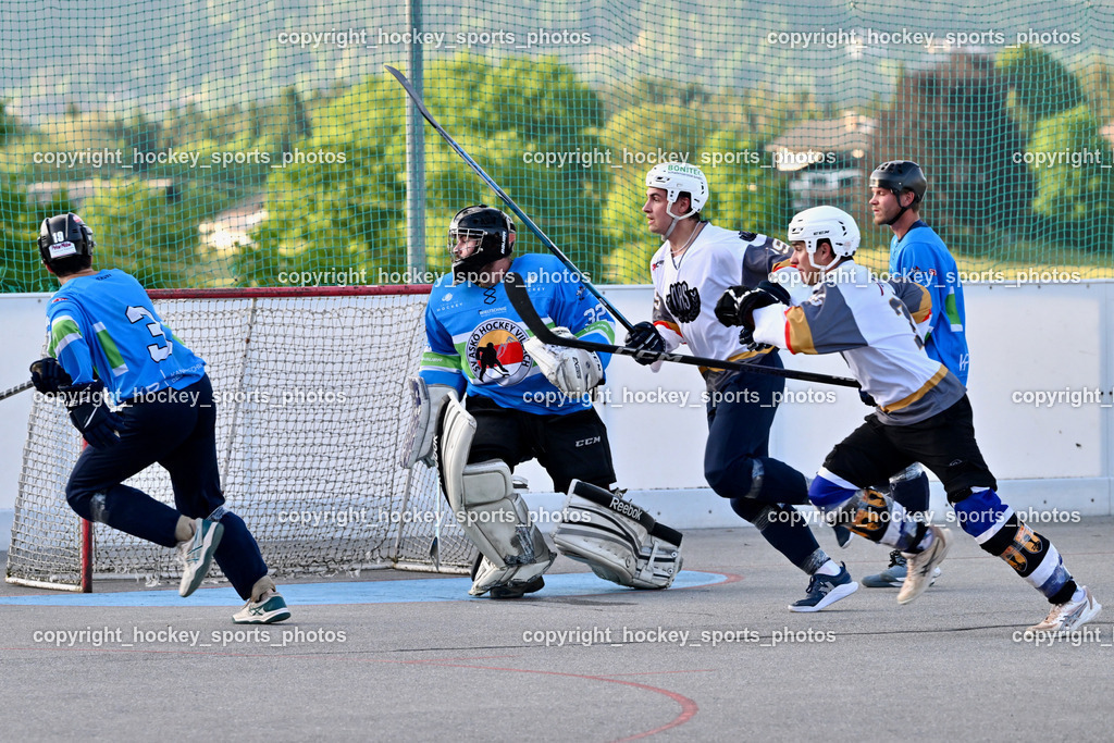 SV ASKÖ Hockey Villach vs. VAS Villach | #3 FERTSCHAI Mathias, #32 BAUMANN Rene, #19 Potocnik Luca, #75 Smoliner Tobias, #19 WIELTSCHNIG Luca, SV ASKÖ Hockey Villach vs. VAS Villach, SV ASKÖ Hockey Villach vs. VAS Villach am 10.05.2025 in Villach (Alpen Arena ), Austria, (Photo by Bernd Stefan)