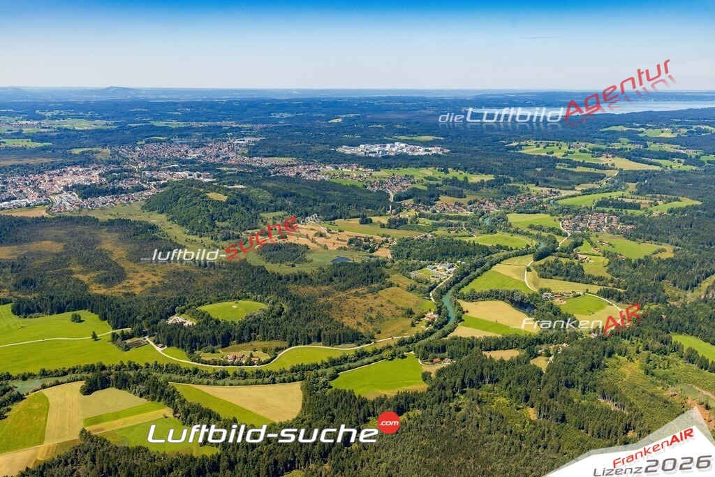 Loisach Penzberg Bild- Das Luftbild wurde 2025 vom UL-Flugzeug heraus erstellt ( keine Drohne ) - Hochauflösende Luftaufnahme -Nicht vergleichbar mit Google Maps oder Satelittenbilder- Die Geschenkidee !Mit Lizenz und Bildrechte bestellbar