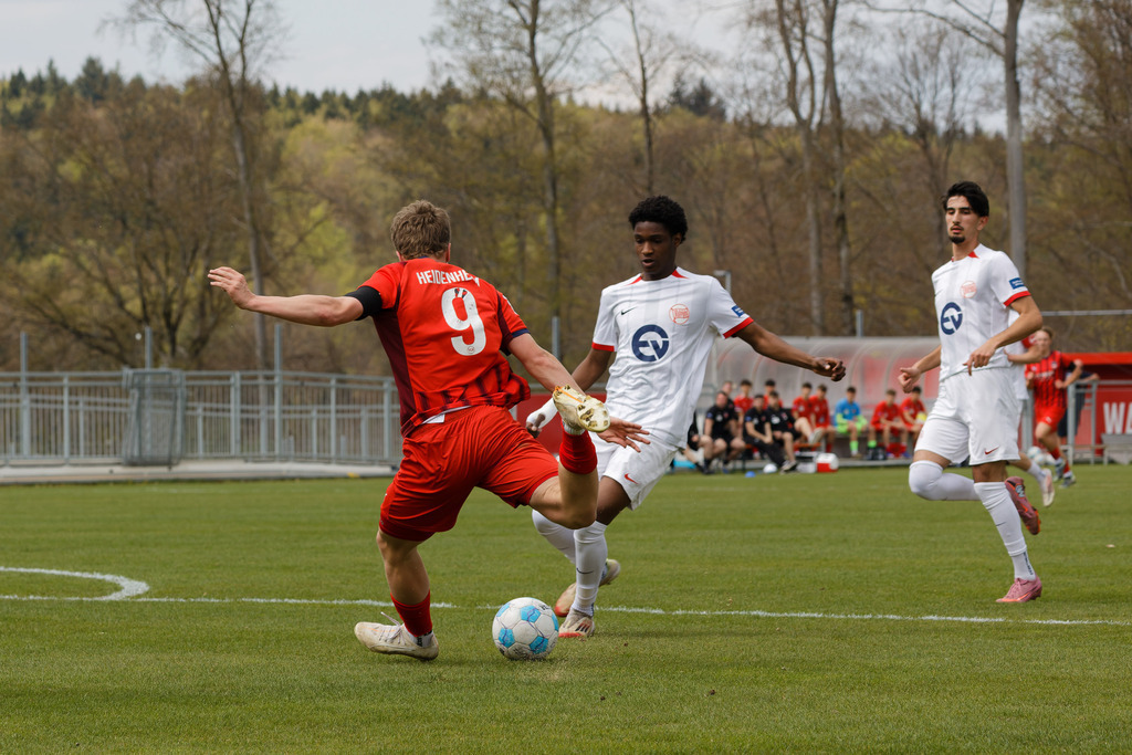 FCHOFK_260418_6-4 | 1.FC Heidenheim 1846 vs. Offenbacher Kickers, Fußball, U17, B-Junioren, NWL, U17-DFB-Nachwusliga, 2025/2026, 10. Spieltag, 18.04.2026 in Heidenheim, Walter-Birkhold-Jugendstadion (Foto: Michael Bulling) - Realisiert mit Pictrs.com