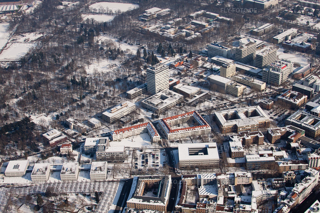 Luftbild: KIT, Campus TH im Ortsteil Innenstadt-Ost in Karlsruhe im Bundesland Baden-Württemberg in Deutschland. Foto: IMG_24181.jpg vom 16.02.2010 durch Werner Riehm/FLY-FOTO.de