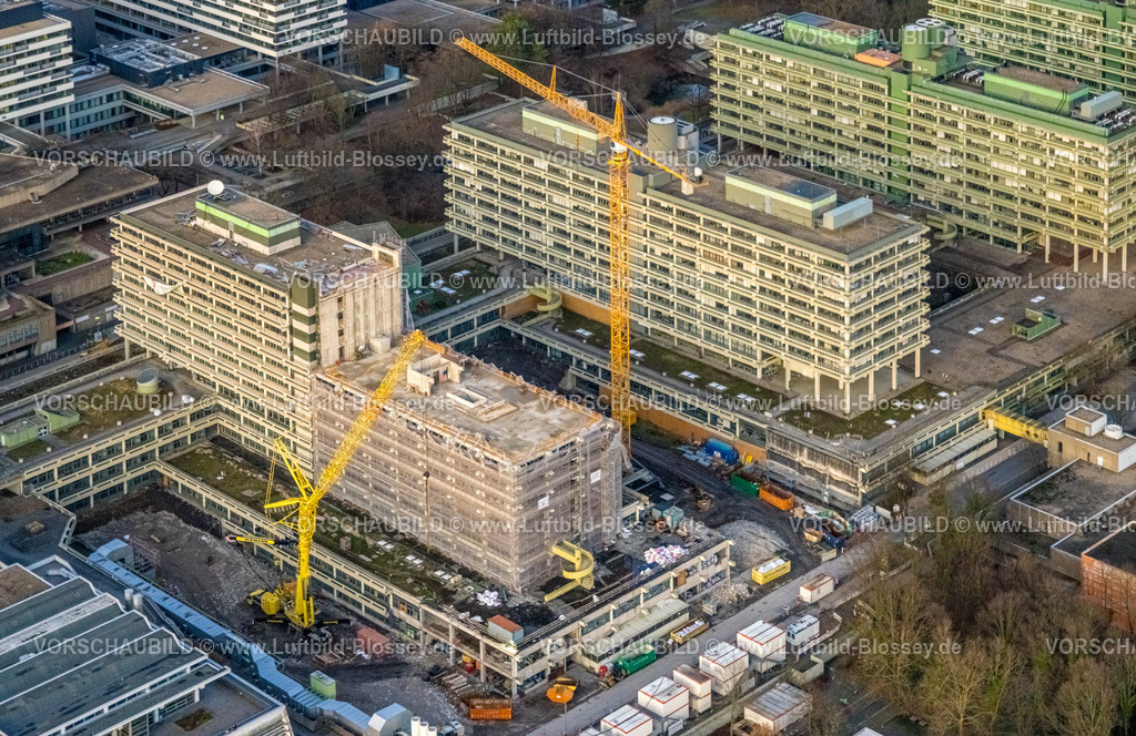 Bochum230102261 | Luftbild, RUB Ruhr-Universität Bochum, Baustelle Ersatzneubau NA, Querenburg, Bochum, Ruhrgebiet, Nordrhein-Westfalen, Deutschland