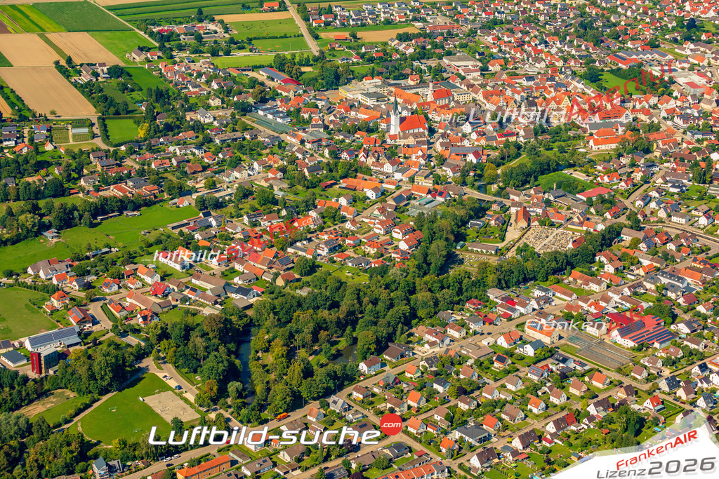 Luftaufnahme von  Gundelfingen an der Donau - Die Luftaufnahme wurde 2025 vom UL-Flugzeug heraus erstellt ( keine Drohne ) - Hochauflösende Luftaufnahme - für professionelle Ausdrucke geeignet. Die Geschenkidee !Mit Lizenz und Bildrechte bestellbar