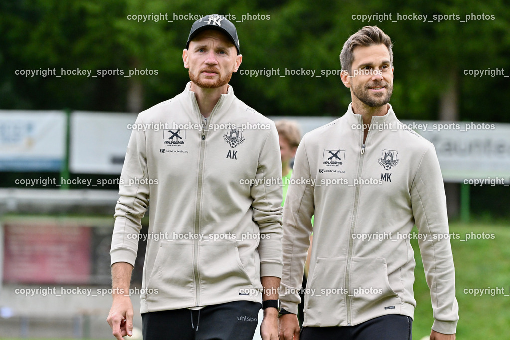 SV Arnoldstein vs. ATUS Velden | Asisstentcoach ATUS Velden Alexander Kofler, Headcoach ATUS Velden Günther Kuster, SV Arnoldstein vs. ATUS Velden, SV Arnoldstein vs. ATUS Velden am 16.09.2025 in Arnoldstein (Waldparkstadion Arnoldstein), Austria, (Photo by Bernd Stefan)