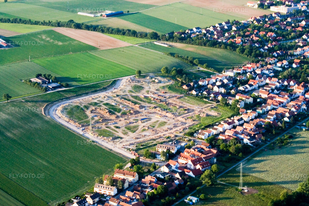 Luftbild: Erschliesung des Neubaugebiet Am Höhenweg in Kandel im Bundesland Rheinland-Pfalz in Deutschland. Foto: IMG_2550.jpg vom 08.06.2006 durch Werner Riehm/FLY-FOTO.de