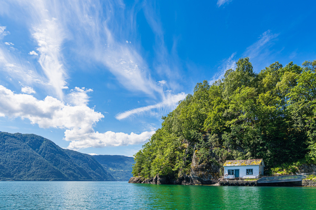 Blick auf den Åkrafjord in Norwegen | Blick auf den Åkrafjord in Norwegen.