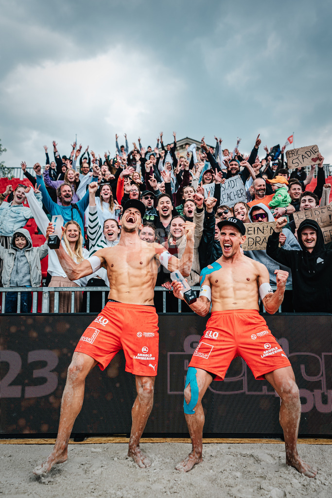 Beachvolleyball | Frauen | Saison 2023 | German Beach Tour | Bennet Poniewaz David Poniewaz vs. Eric Stadie Jannik Kühlborn| 14.05.2023 | Die Brüder Bennet und David Poniewaz gewinnen den Auftakt der German Beach Tour in Bremen