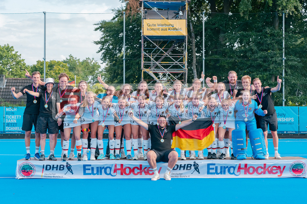 HK_20230716_902570 | Euro Hockey WU18 Siegerehrungen Championship Girls &amp; Boys am 16.7.2023 CHTC , Krefeld ,