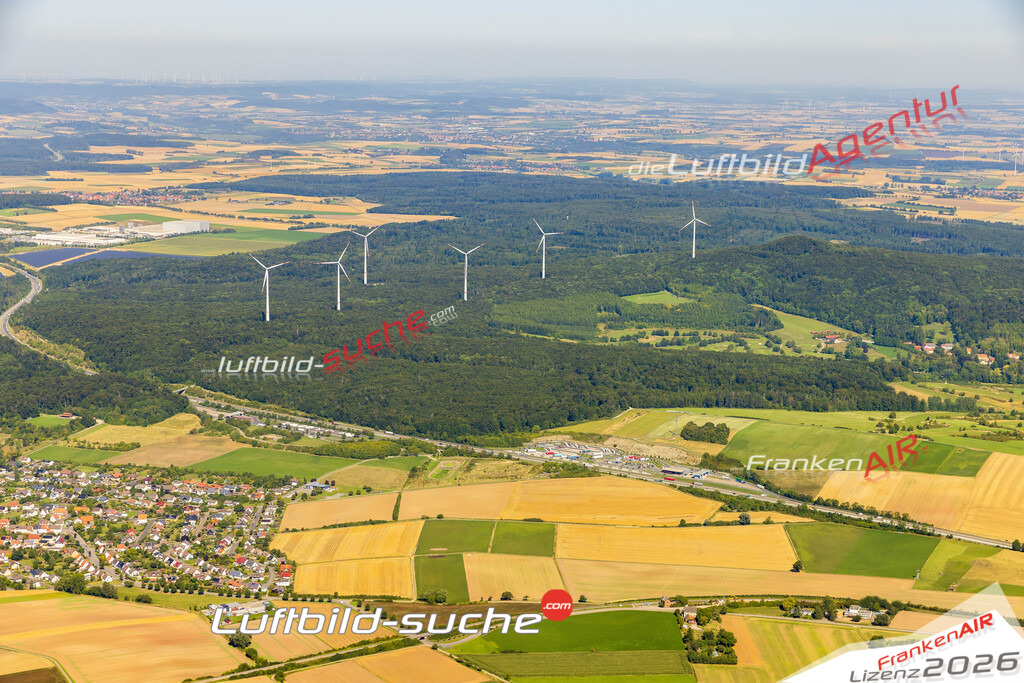Luftaufnahme Oberelsungen Windpark Zierenberg - Die Luftaufnahme wurde 2025 vom UL-Flugzeug heraus erstellt ( ohne Drohne ) - Hochauflösende Luftaufnahme - für professionelle Ausdrucke geeignet. Die Geschenkidee !Mit Lizenz und Bildrechte bestellbar
