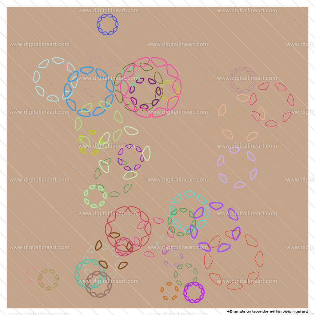 40-petals-lavender-within-vivid-mustard | digitallineart - Realisiert mit Pictrs.com