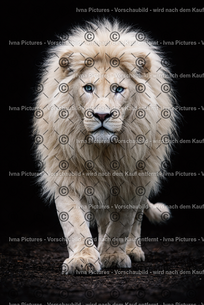 Albino Löwe mit faszinierendem Blick | Ivna Pictures - Realisiert mit Pictrs.com