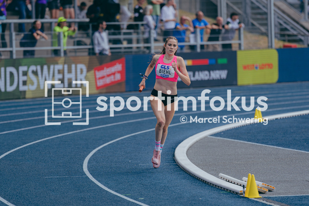 Deutsche Meisterschaften der Frauen und Männer 2026 | Lucie Biehl, StG Framersheim/Katzenelnbogen/, 3x800-Meter-Staffel, Deutsche Meisterschaften der Frauen und Männer 2026, Lohrheidestadion Bochum-Wattenscheid, 26.07.2026. Foto: Marcel Schwering / sportimfokus - Realisiert mit Pictrs.com