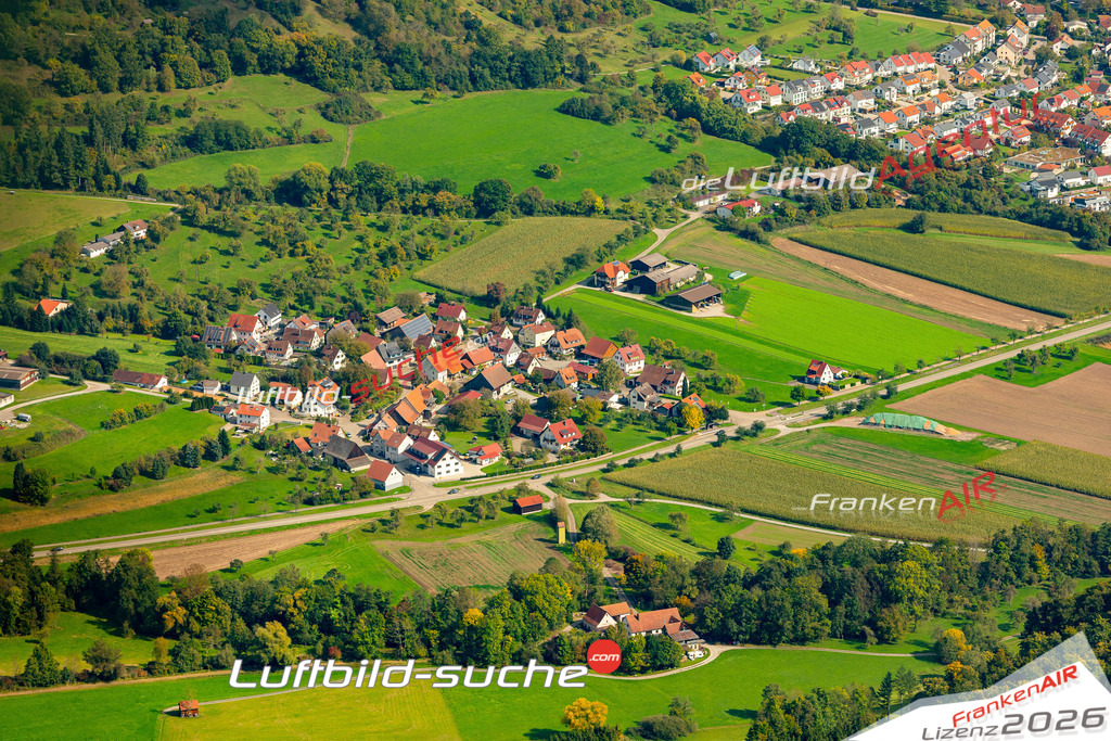 Schöne Luftaufnahme als Geschenk in Lautern Sulzbach an der Murr - Die Luftbildaufnahme wurde 2025 vom UL-Flugzeug heraus erstellt ( keine Drohne ) - Hochauflösende Luftaufnahme -Nicht vergleichbar mit Google Maps oder Satelittenbilder- Die Geschenkidee !Mit Lizenz und Bildrechte bestellbar