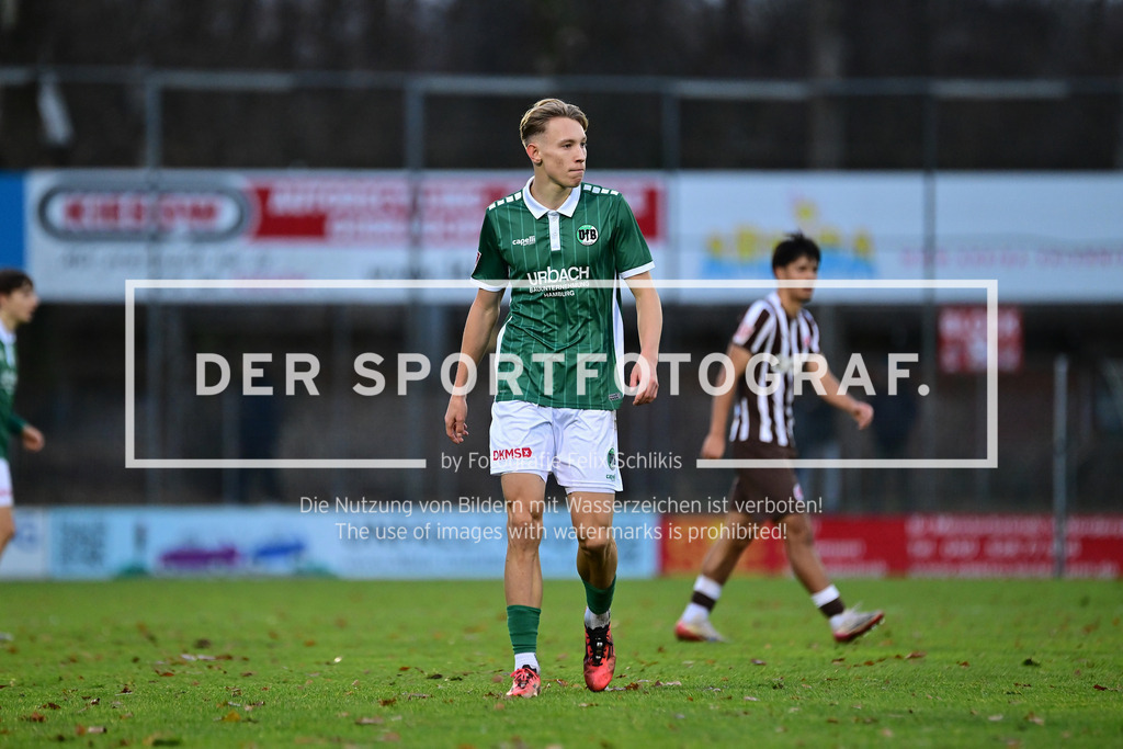 Fußball I Herren I Saison 2025-2026 I Regionalliga Nord I 21. Spieltag I FC St. Pauli II - VfB Lübeck I 33747 | Mika Lehnfeld (44, VfB Lübeck) - Realisiert mit Pictrs.com