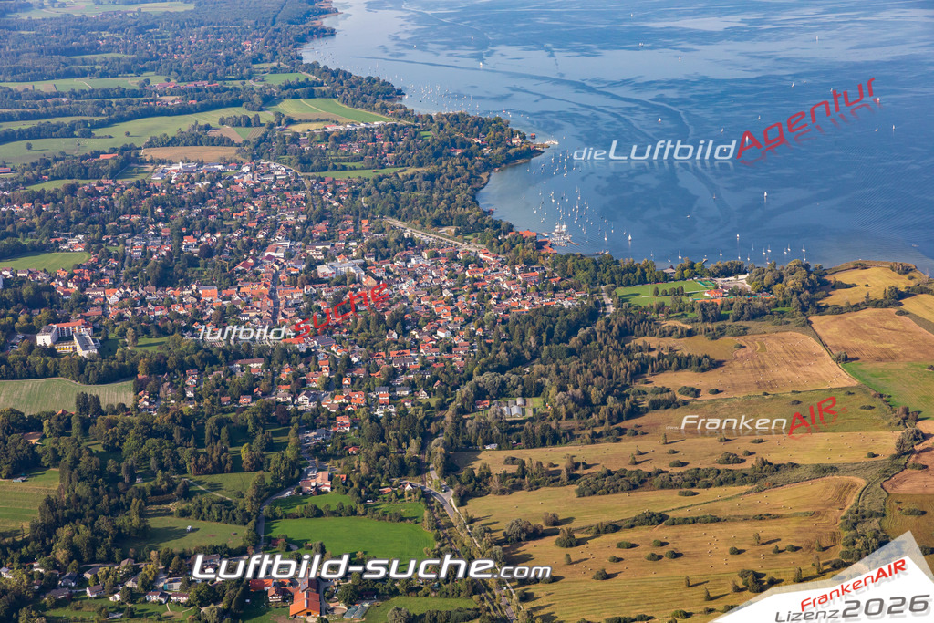 Aktuelles Luftbild von  Diessen am Ammersee - Die Luftaufnahme wurde 2020 mittels UL-Flugzeug erstellt ( keine Drohne ) - hochauflösende Kamera-Systeme von  Canon -Beste Qualität - Für grossformatige Ausdrucke geeignet. Die Geschenkidee !
